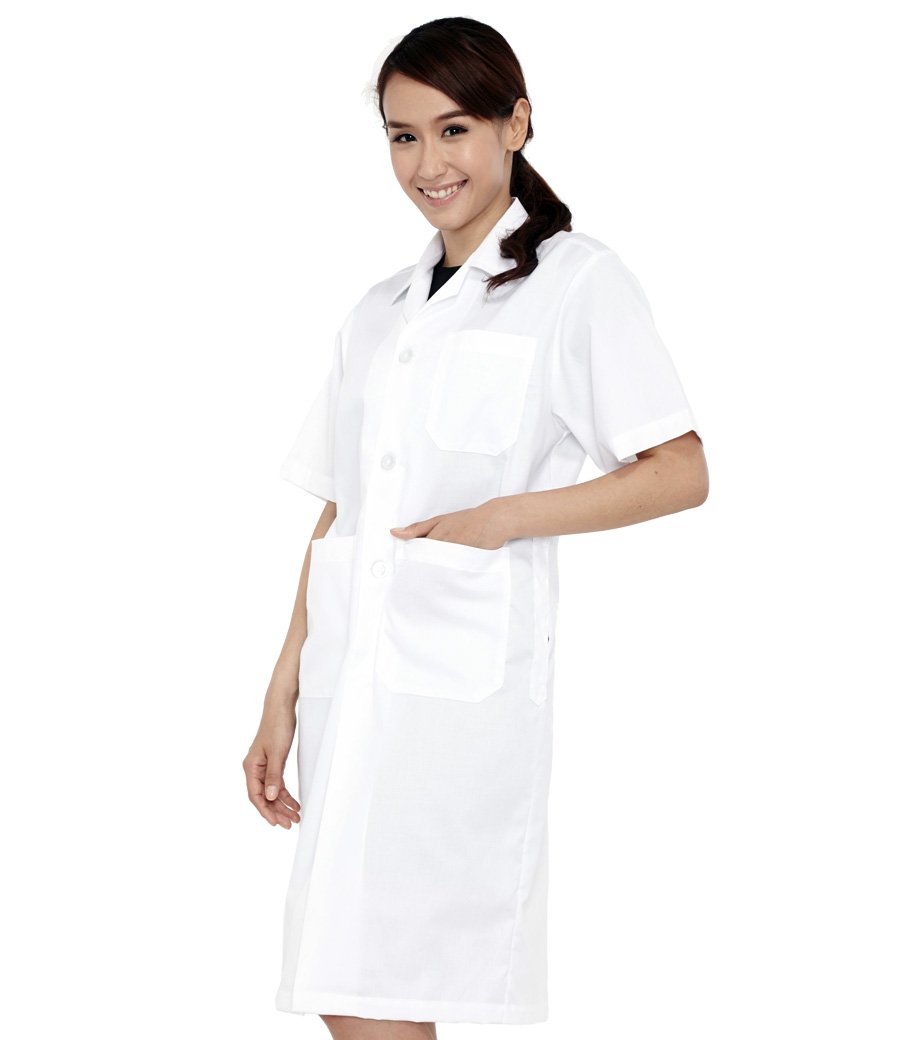 เสื้อกาวน์ยาวแขนสั้น