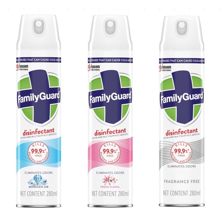 Family Guard disinfectant สเปรย์ฆ่าเชื้อในอากาศและพื้นผิว ขนาด 280 ml